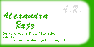 alexandra rajz business card